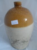 Pottery Flagon - James Baker Wine and Spirit Merchant, Pershore. 37 cms H