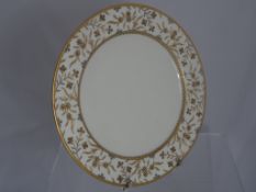 Twenty Five Phillips Minton Dinner Plates with gold and silver floral design to border stamped to