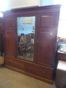 Victorian Mahogany Compactum, the compactum features a moulded cornice over a central glazed