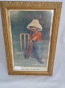 Two cricket prints, the originals by E P Kinsella "Out First Ball“ and "The Hope of his side.” (2)