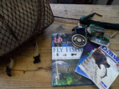 Collection of misc. fly fishing items incl. Shakespeare reel with interchangeable spools, flies