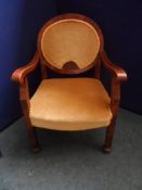 Three misc. chairs incl. an Edwardian oval backed nursery chair, Regency style cane back carver