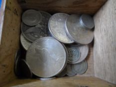 A small box of Silver Coins, chiefly US $1 pieces, but also a Sun Yat Sen Yuan and some GB coinage.