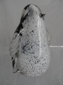 A Wedgwood glass figure of a penguin.