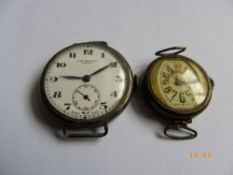 A 925 SILVER HALLMARKED VINTAGE LADY`S WRISTWATCH TOGETHER WITH A J W BENSON 925 HALLMARKED GENT`S