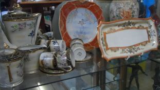 MISCELLANEOUS JAPANESE PORCELAIN INCLUDING A PART MIKORI COFFEE SET INCLUDING TEA POT, MILK JUG,