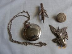 A COLLECTION OF MISCELLANEOUS SILVER JEWELLERY INCLUDING BIRD`S CLAW, INDIAN BROOCH DEPICTING A