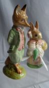 TWO LIMITED EDITION LARGE SIZE GOLD EDITION BESWICK BEATRIX POTTER FIGURES NAMELY `MRS RABBIT`