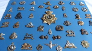 A LARGE COLLECTION OF MILITARY BADGES ETC COUNTY REGIMENTS, CORPS ETC ALL IN VERY GOOD CONDITION,