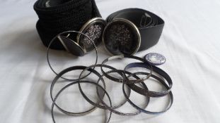 A MISCELLANEOUS COLLECTION OF ENAMEL BANGLES AND BELTS BY MICHAELA FREY TEAM