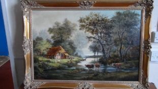 JOSEP DURAN-FIANE - 20th CENTURY SPANISH - ORIGINAL OIL ON CANVAS DEPICTING A COUNTRYSIDE SCENE,