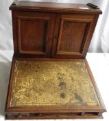 A VICTORIAN MAHOGANY MINIATURE WRITING SLOPE AND BUREAU - GIVEN AS A PRIZE FOR A CYCLE RACE CIRCA