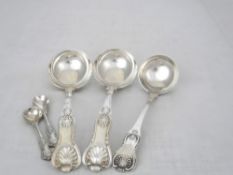 Solid silver Kings Pattern Sauce Ladles. Two solid silver Kings Pattern Sauce Ladles. Sheffield