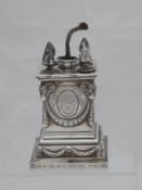 Solid silver Regimental Mess Table Cigar Lighter. The cigar lighter in the form of a plinth with