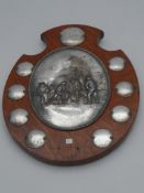 Regimental Shield Hockey Trophy. The trophy in the form of a stylised beaded oval shield featuring a