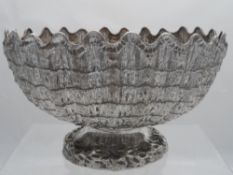 19th Century silver plated sea food serving Tazza. The fine quality Tazza benefits from embossed