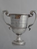 Solid silver Regimental Snooker Trophy The twin handled trophy presented by the ‘Honourable