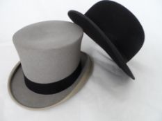 Gentleman`s Hats including a large black bowler by Scott & Co, 1 Old Bond Street Piccadilly London