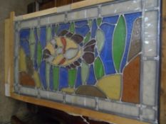 A Stained Glass Panel depicting fish, an unfinished project
