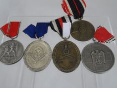 Six German Third Reich Period Medals. The medals being for sports, organizations, Atlantic wall etc.