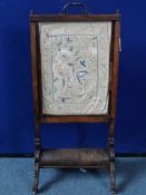 Regency Rosewood Pull Out Fire Screen. The screen having a folding drinks rest to the back and