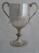 Solid silver Regimental Challenge Cup. The twin handled trophy inscribed ‘Presented to ‘The