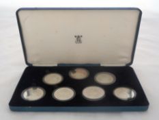 Set of seven H.M Queen Elizabeth, Queen Mother 80th Birthday Commemorative Coins. Seven
