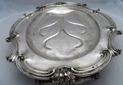 19th Century silver plated Meat Plate. The heated meat plate with gravy well in the classic style