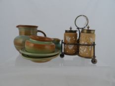 A Misc. Collection of Prinknash Pottery incl. milk jug, miniature creamer, two trinket dishes and