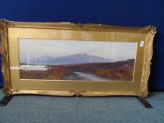 Circa 1900 Scottish Landscape Framed and Glazed watercolour, artist unknown, 79 x 28 cms, signed