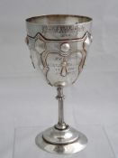 Solid silver Regimental Sporting Trophy. The gothic style trophy inscribed ‘Aldershot Athletics