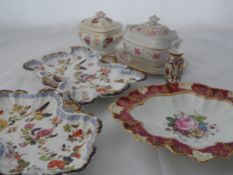 A collection of misc porcelain including Coalport lidded bowl with floral decoration, Royal Derby