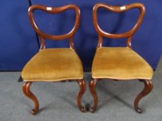 Four Victorian Rosewood Dining Chairs.