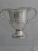 Solid silver Regimental Challenge Cup. The twin handled cup inscribed ‘Won by the 3rd Duke of