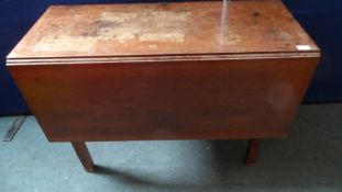 A Victorian Mahogany Drop Leaf Dining Table, approx. 102 x 136 x 69 cms.