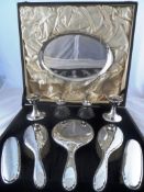 Harrods of London Solid Silver Presentation Ladies Dressing Table Set. The ten piece Art Deco set