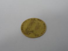 A George III Gold Half Sovereign, dated 1808, good condition