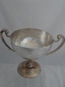 Solid silver Regimental Sporting Trophy. The large twin handled trophy inscribed ‘To the All