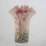 Franz Collection Vase, the vase of Cyclamen Enchanted Garden design, model number FZ00715 measures
