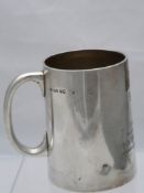 Solid silver Regimental Presentation Tankard. The tankard bearing a Regimental Crest and Numerals