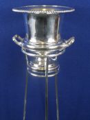 Harrods of London Solid silver Champagne Cooler. The twin handled solid silver classical champagne