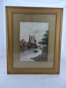 An Original Watercolour Depicting a Castle, the picture signed E Commander and being framed and