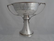 Solid silver Regimental Football Trophy. The twin handled trophy inscribed ‘Presented to the 2nd