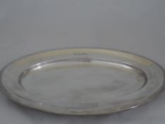 A German silver plated Salver. The oval salver engraved " Kreuter " WW II.