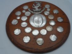 Regimental Shield Soccer Trophy. The trophy features hallmarked solid silver plaques of the