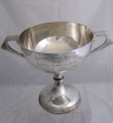 Solid silver Regimental Shooting Trophy. The large twin handled trophy inscribed ‘Sirhind Rifle