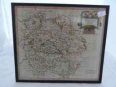 Robert Morden Antique Map a hand coloured map of Herefordshire, sold by Able Swale Awnsham and