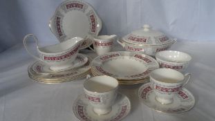 A PART SHELLEY FINE BONE CHINA TEA AND DINNER SERVICE INCLUDING EIGHT CUPS AND SAUCERS, TWELVE TEA