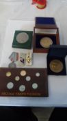 A COLLECTION OF MISC. RUSSIAN BRONZE MEDALLIONS, ONE DEPICTING INDUSTRIAL REVOLUTION THE OTHER A