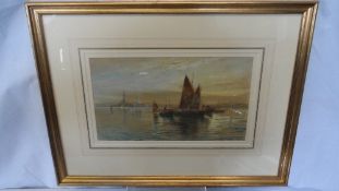 EDWARD W. COOKE (BRITISH) 1811 -1893, ORIGINAL WATERCOLOUR `VENICE` SIGNED AND DATED 1873